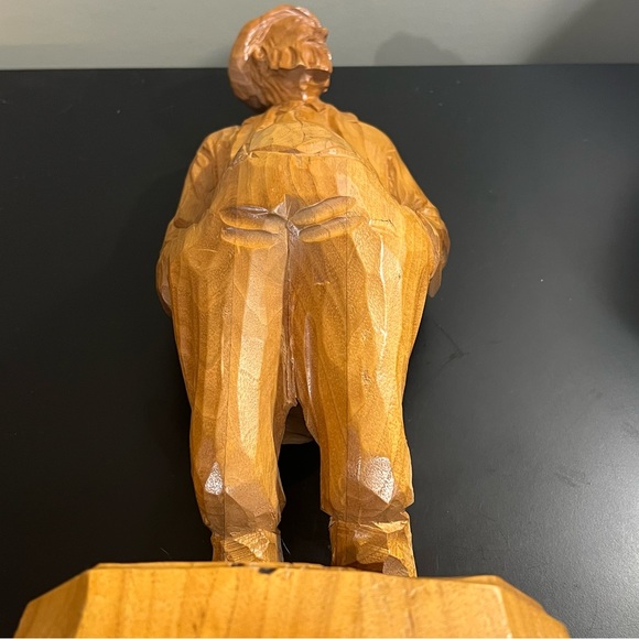 Vintage Quebec Folk Art Old Man Wood Sculpture signed by artist - Picture 11 of 15